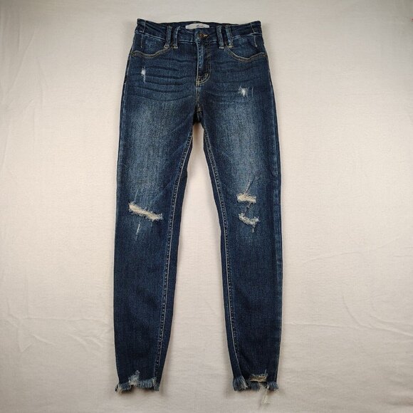 KanCan Denim - KanCan Fiora Skinny Jeans Womens 7/27 Distressed Raw Hem